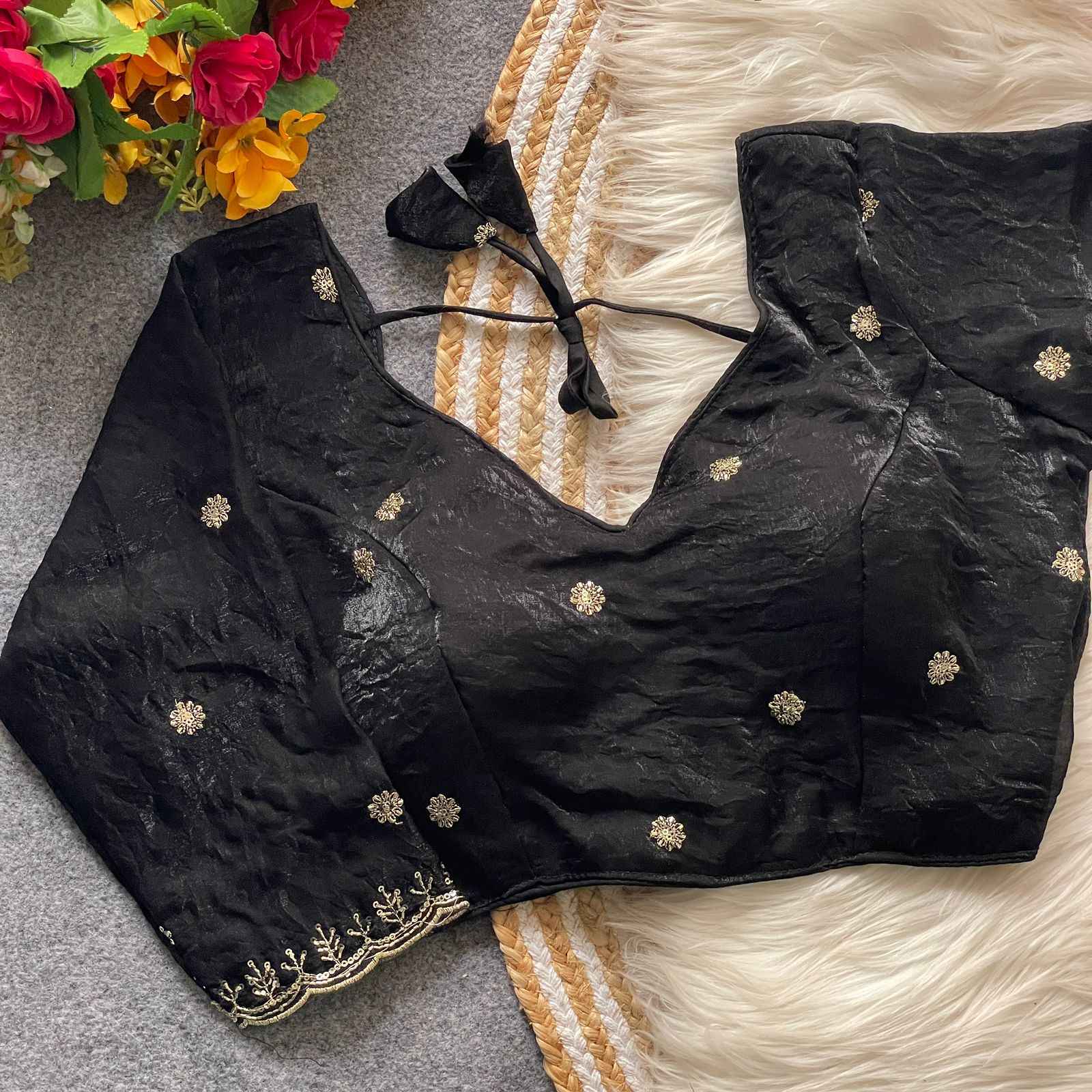 HEAVY PURE FENDY SILK BEADS HANDWORK BRIDAL BLOUSE AT WHOLESALE PRICE  