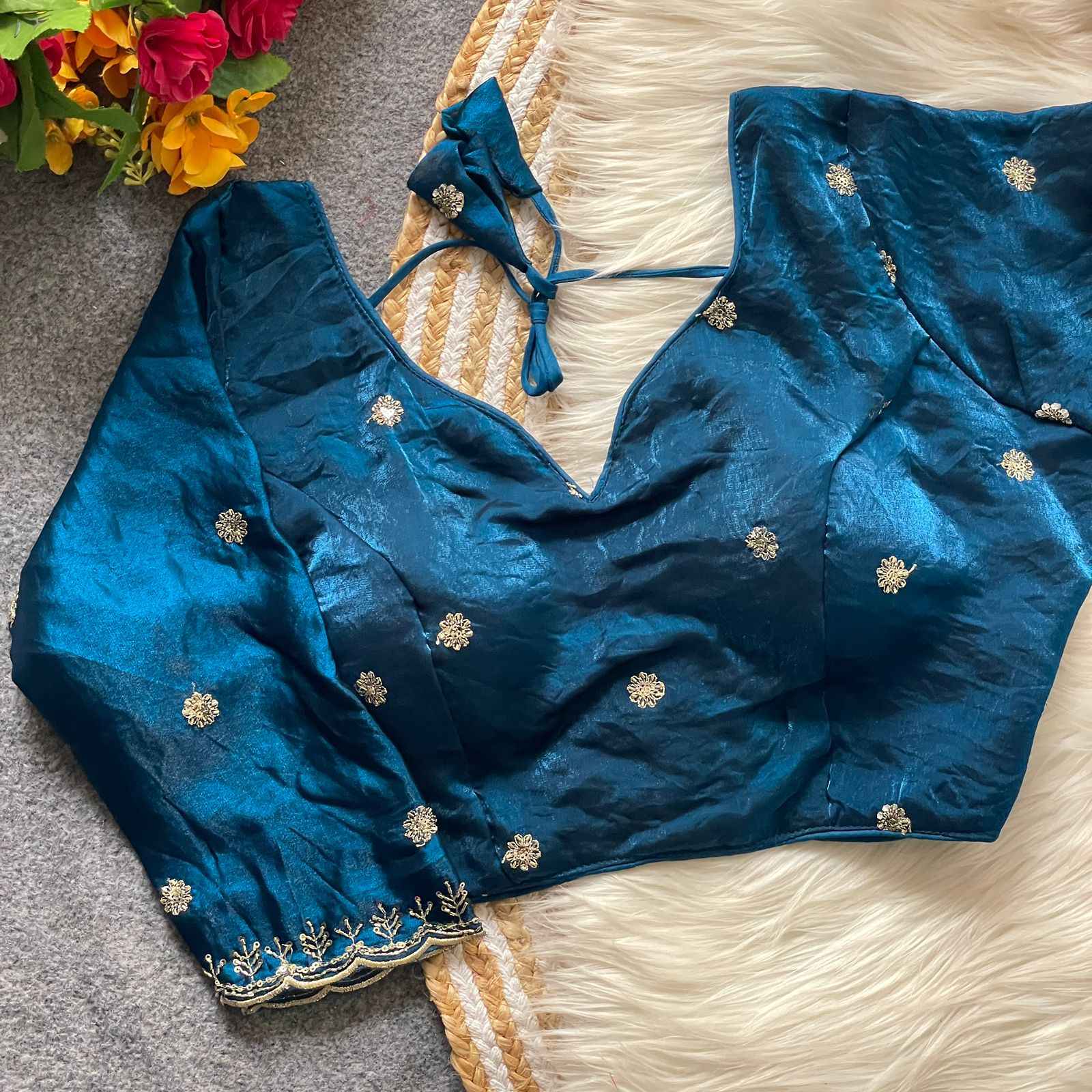 HEAVY PURE FENDY SILK BEADS HANDWORK BRIDAL BLOUSE AT WHOLESALE PRICE  