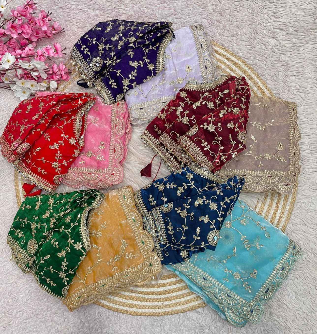 FENDY SATTIN C PALLU MULTI SEQUENCE EMBROIDERY WORK SAREE AT WHOLESALE PRICE