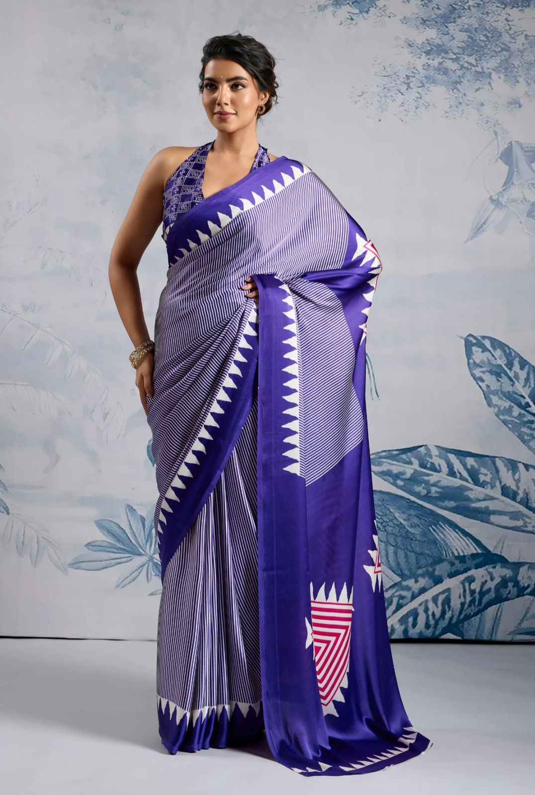ORIGINAL JAPAN SATIN WITH DIGITAL PRINT SAREE 1 AT WHOLESALE PRICE