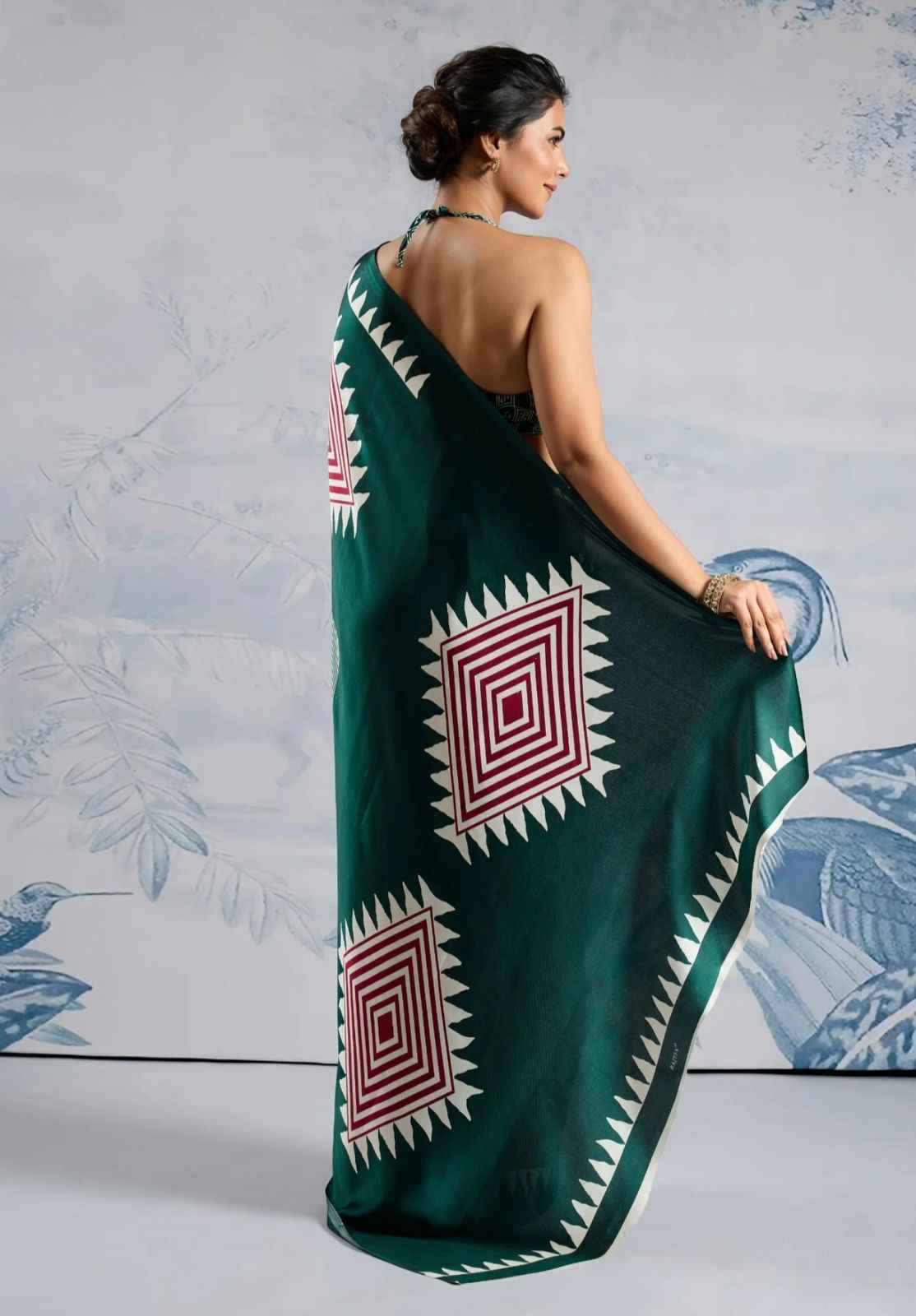 ORIGINAL JAPAN SATIN WITH DIGITAL PRINT SAREE 1 AT WHOLESALE PRICE