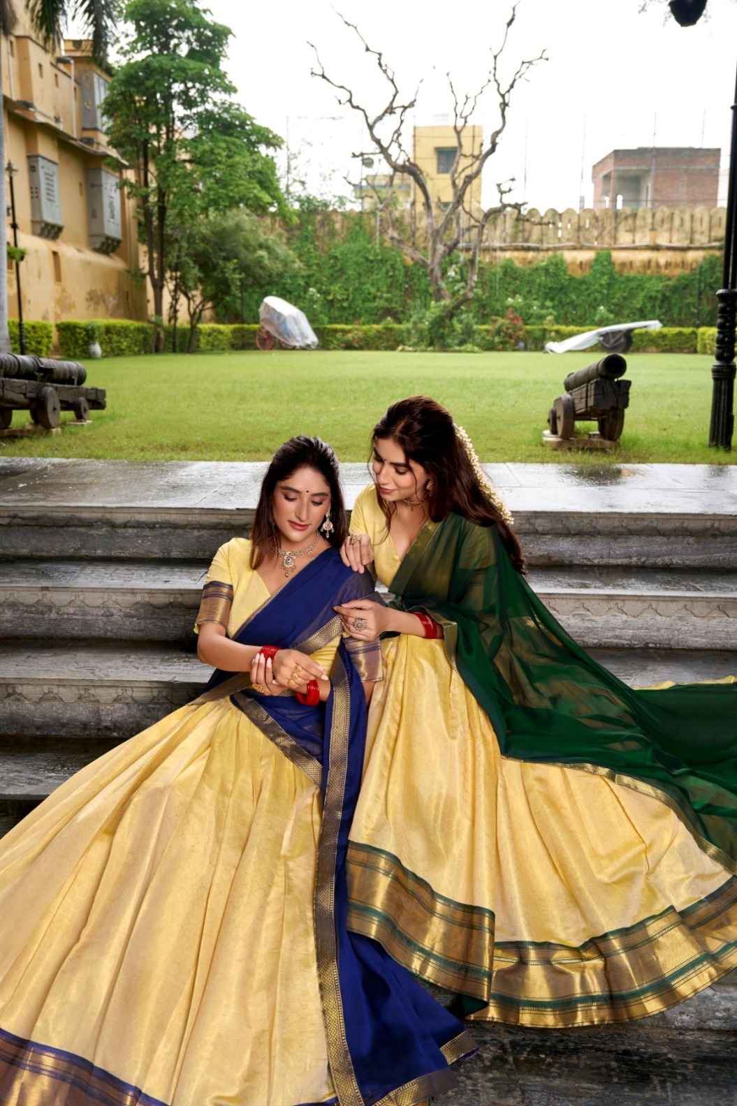 KANCHIPURAM ZARI WEAVING WORK DESIGNER LEHENGA CHOLI AT WHOLESALE PRICE