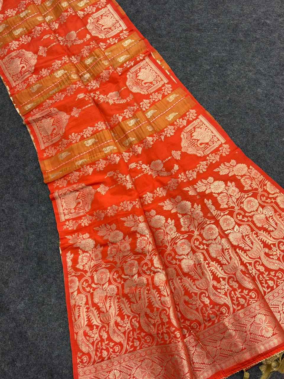  KHADI CREPE TISSUE PAITHANI SILK ZARI WEAVING SAREE AT WHOLESALE PRICE