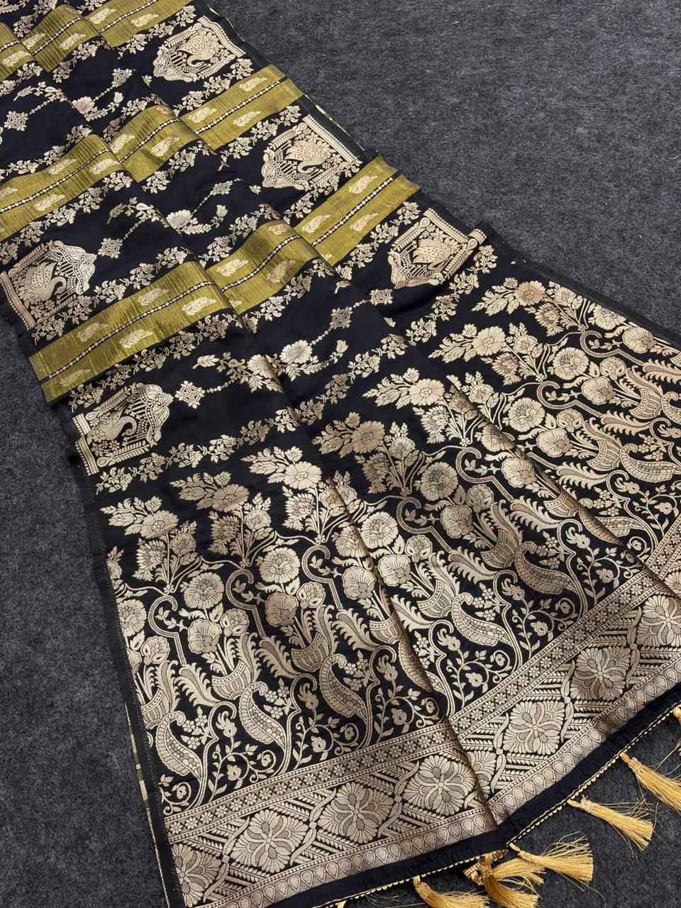  KHADI CREPE TISSUE PAITHANI SILK ZARI WEAVING SAREE AT WHOLESALE PRICE