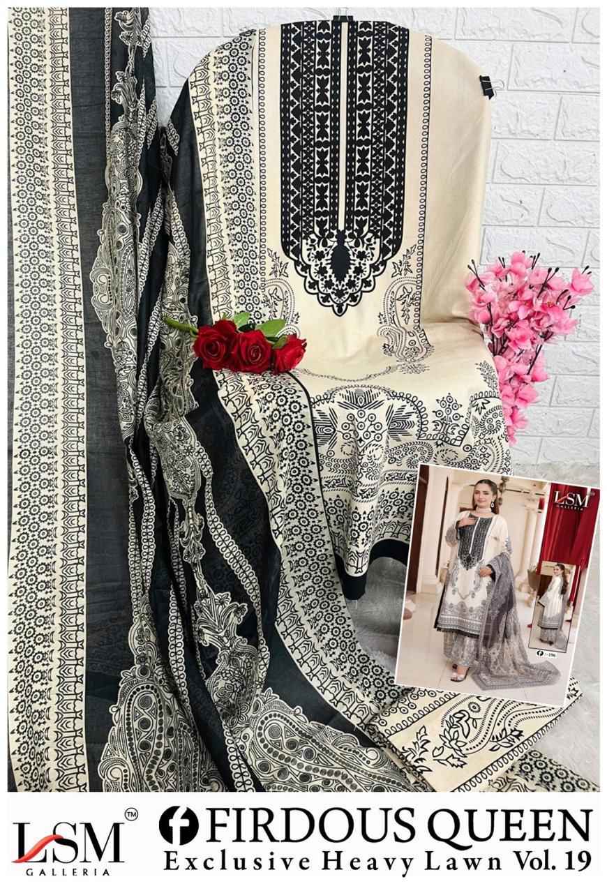 LSM FIRDOUS QUEEN VOL-19 EXCLUSIVE HEAVY LAWN DRESS MATERIAL AT WHOLESALE PRICE