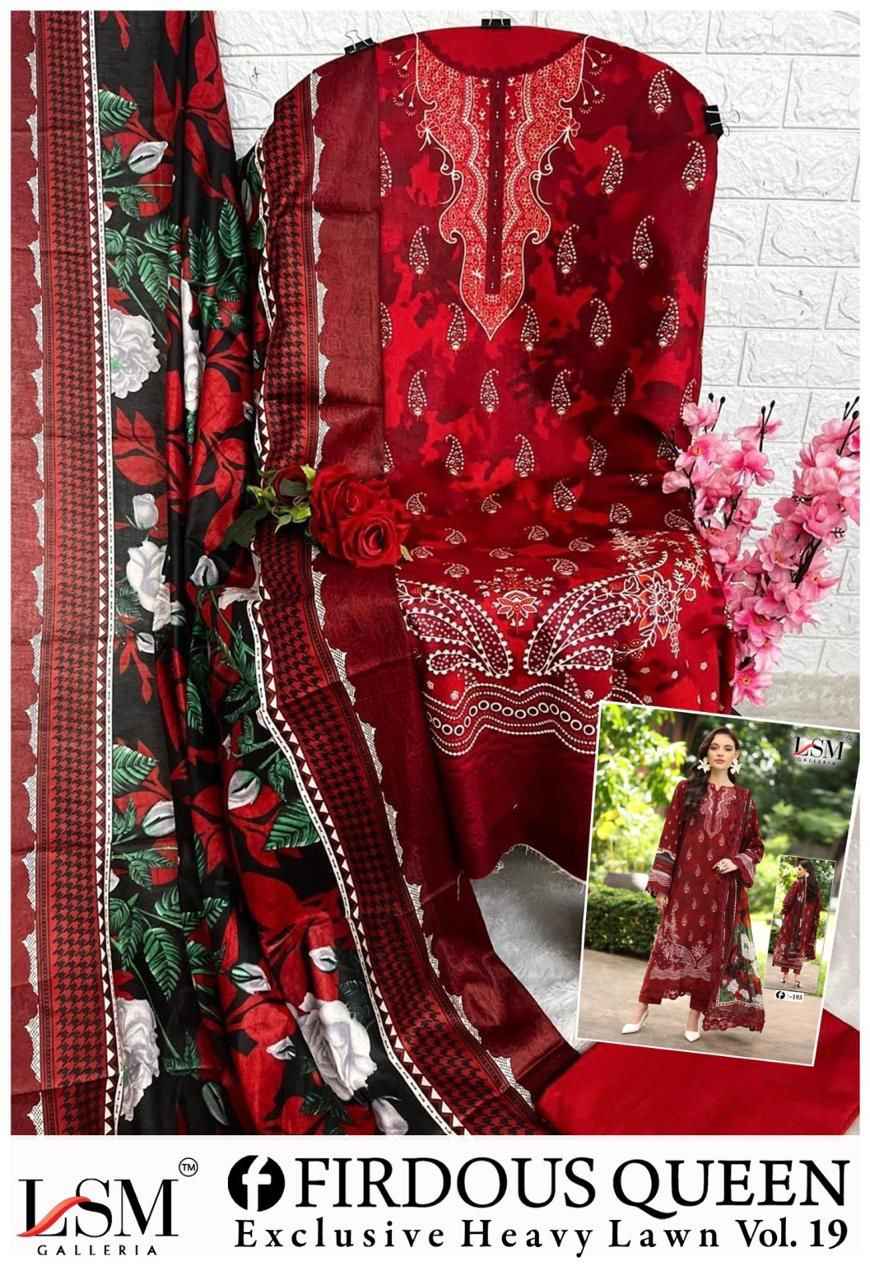 LSM FIRDOUS QUEEN VOL-19 EXCLUSIVE HEAVY LAWN DRESS MATERIAL AT WHOLESALE PRICE