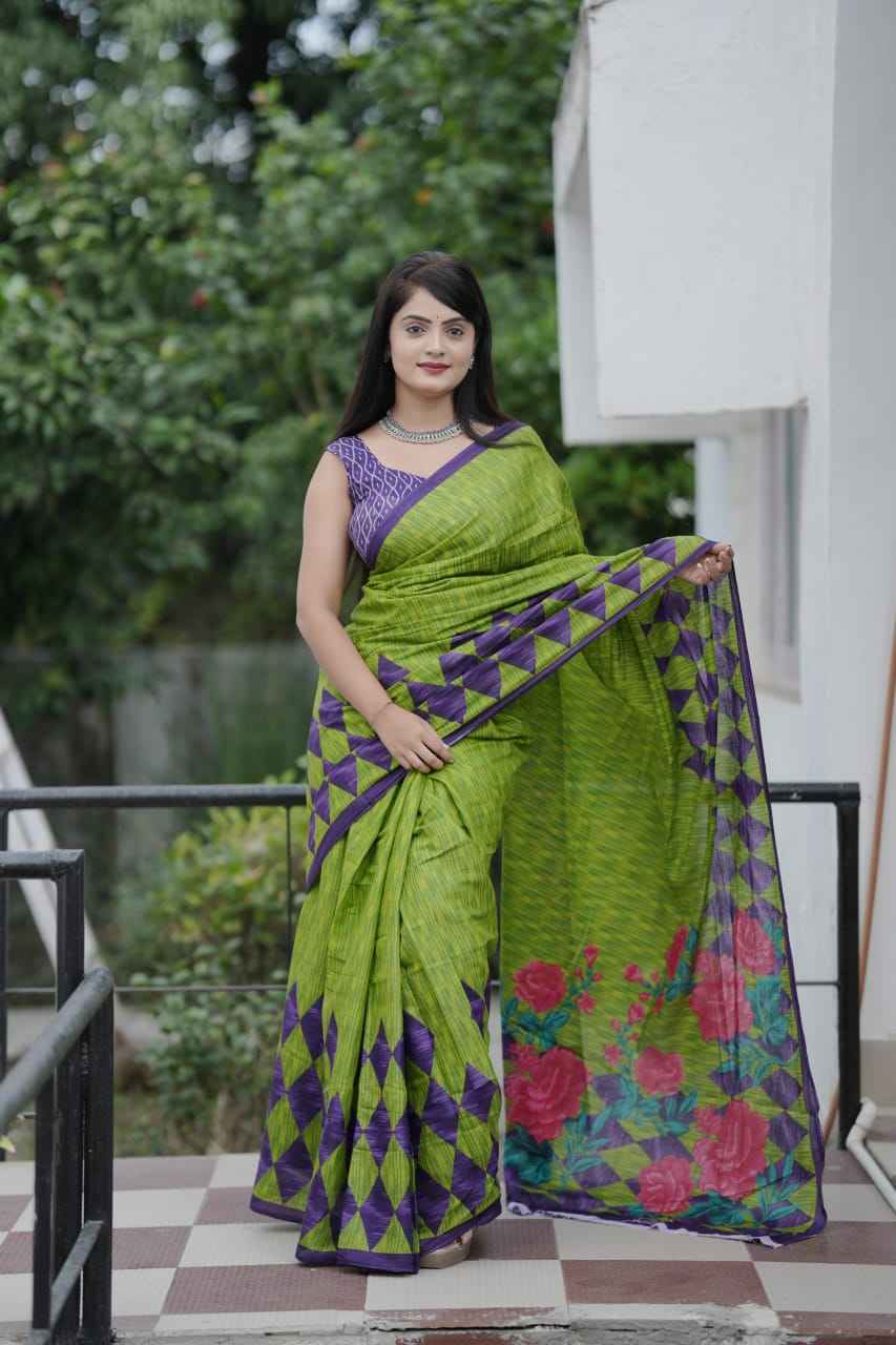 BAGRU BLOCK PRINT MAL MAL COTTON PRINTED SAREE AT WHOLESALE PRICE  