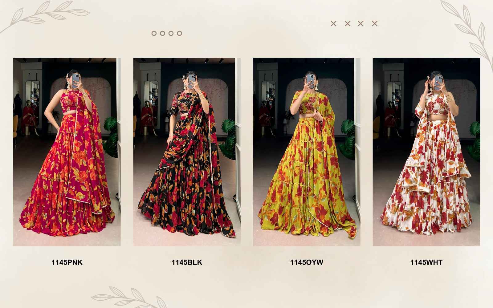 MARBLE FLORAL PRINTED LEHENGA CHOLI AT WHOLESALE PRICE  