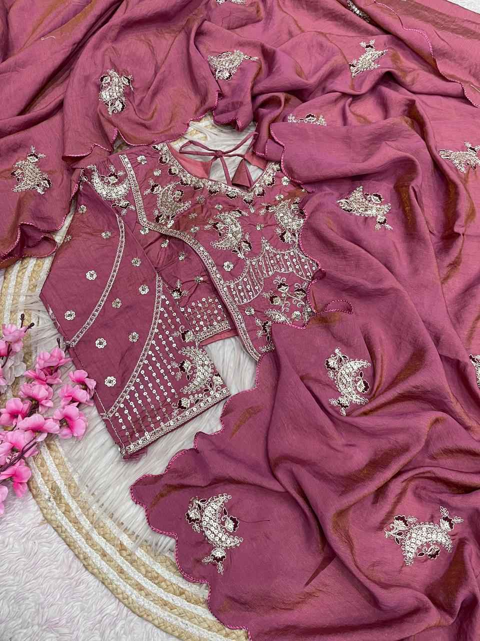 NC SATTIN TWO TON DESIGNER BEEDS WORK SAREE AT WHOLESALE PRICE  