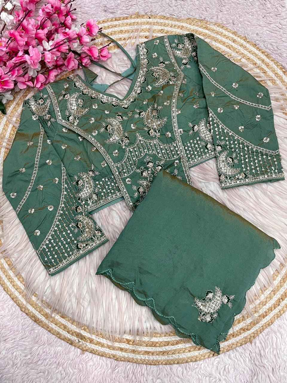 NC SATTIN TWO TON DESIGNER BEEDS WORK SAREE AT WHOLESALE PRICE  