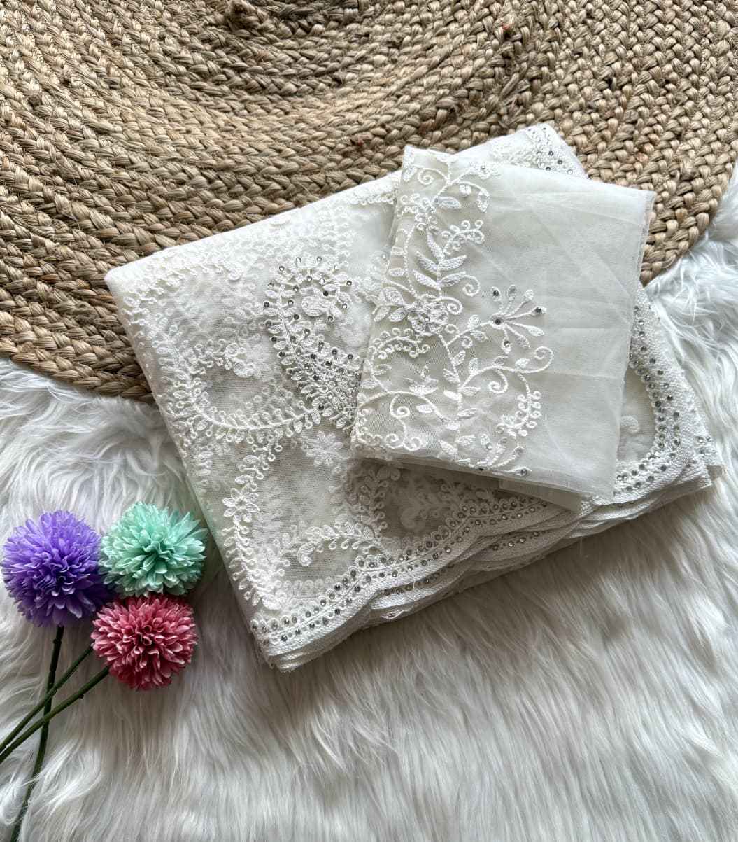 SOFT BUTTERFLY NET HEAVY THREAD AND DIAMOND WORK SAREE AT WHOLESALE PRICE 