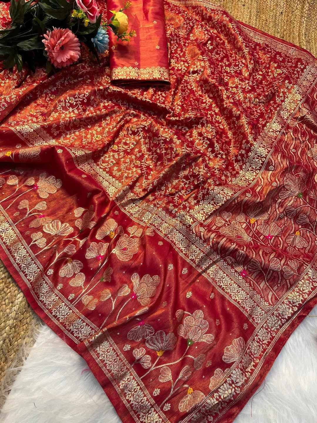 ORGANZA TISSUE SILK ZARI WEAVING PICHWAI SAREE AT WHOLESALE PRICE
