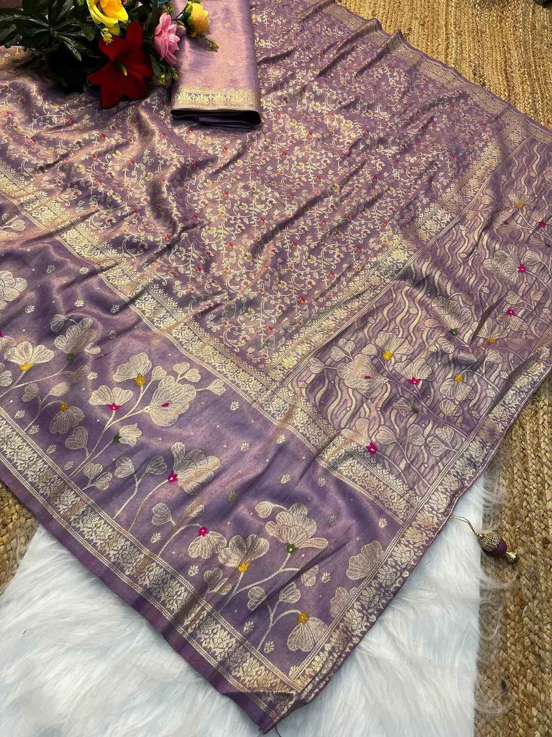 ORGANZA TISSUE SILK ZARI WEAVING PICHWAI SAREE AT WHOLESALE PRICE
