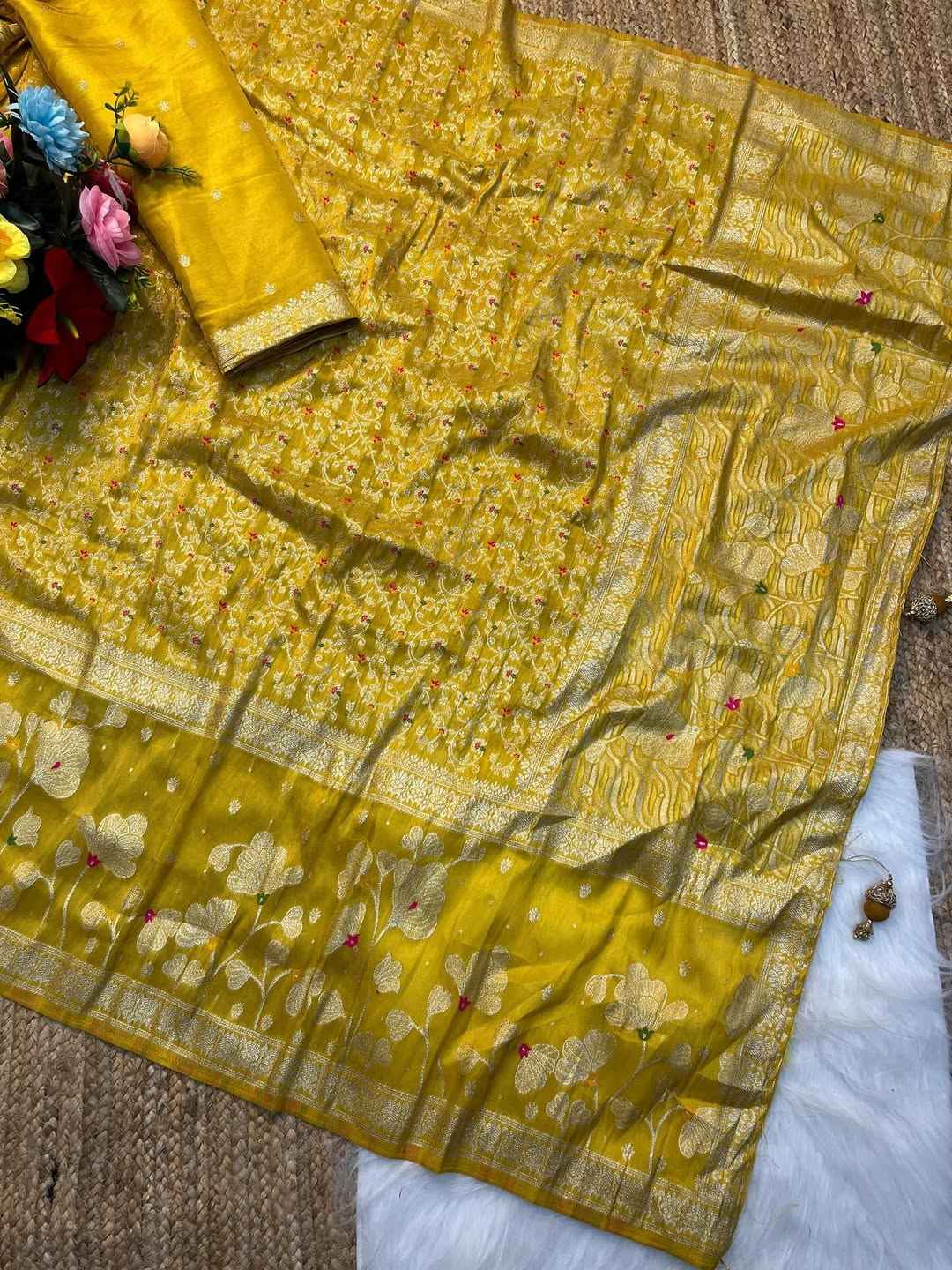 ORGANZA TISSUE SILK ZARI WEAVING PICHWAI SAREE AT WHOLESALE PRICE