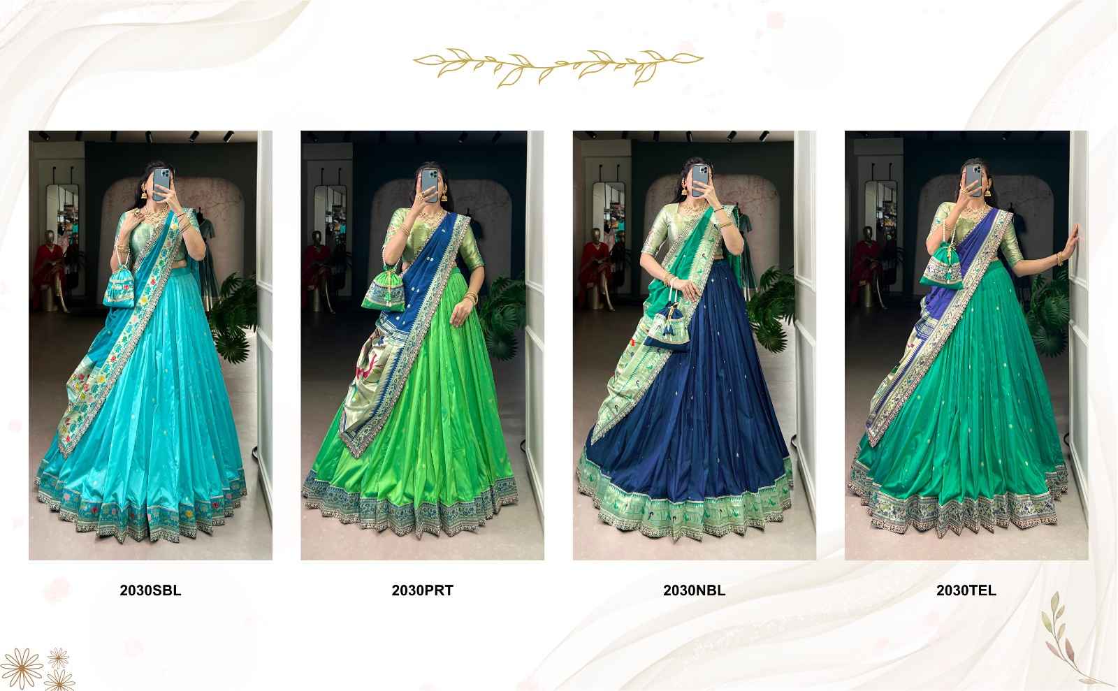 PAITHANI SOFT SILK ZARI WEAVING SEQUENCE WORK LEHENGA CHOLI AT WHOLESALE PRICE