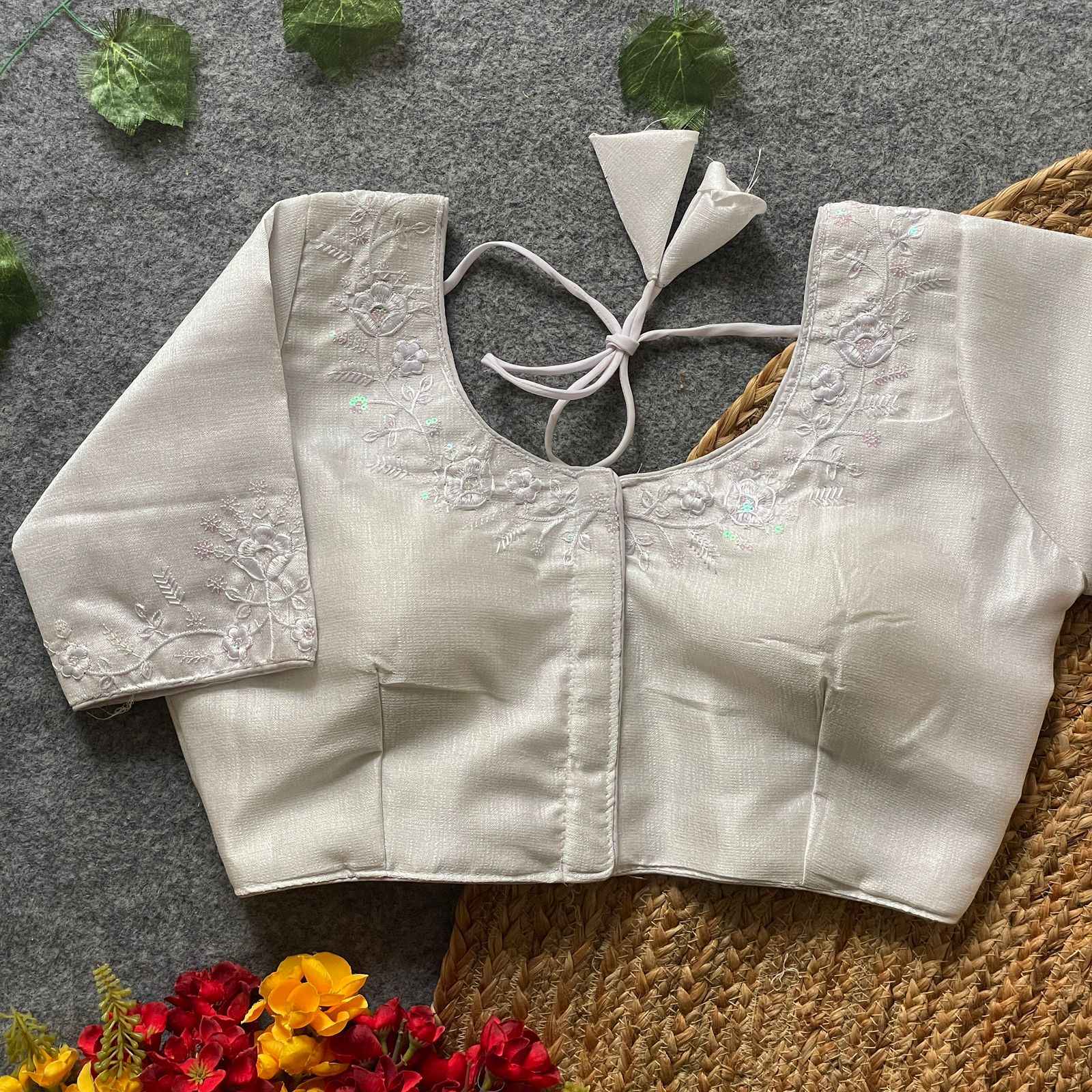 PHANTOM SILK SEQUINS WORK MULTI TONE EMBROIDERY WORK BLOUSE AT WHOLESALE PRICE  