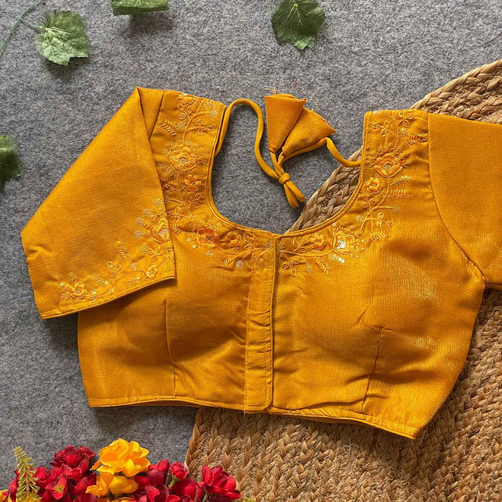 PHANTOM SILK SEQUINS WORK MULTI TONE EMBROIDERY WORK BLOUSE AT WHOLESALE PRICE  