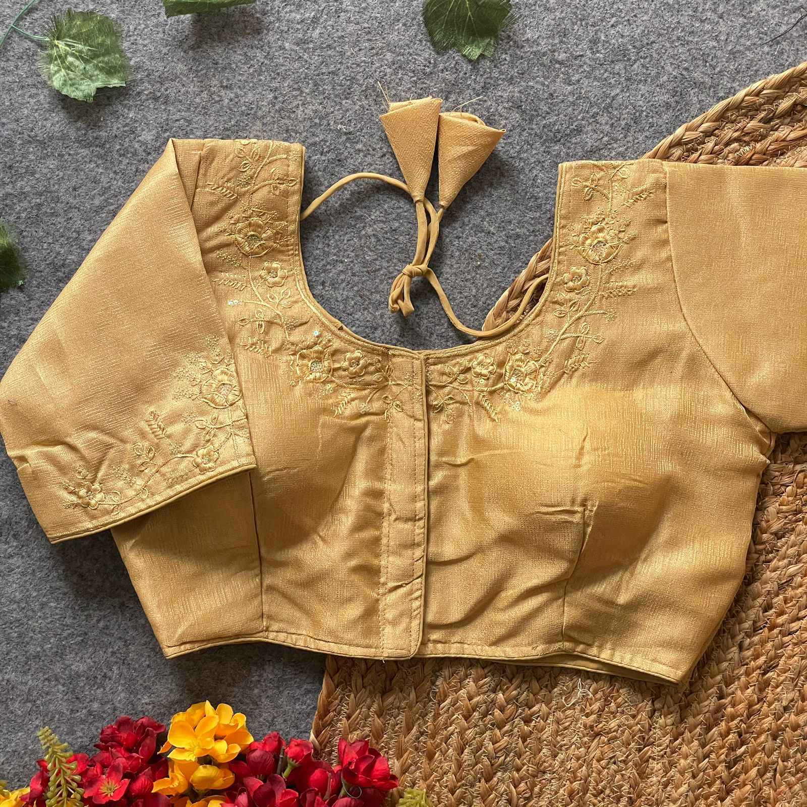 PHANTOM SILK SEQUINS WORK MULTI TONE EMBROIDERY WORK BLOUSE AT WHOLESALE PRICE  