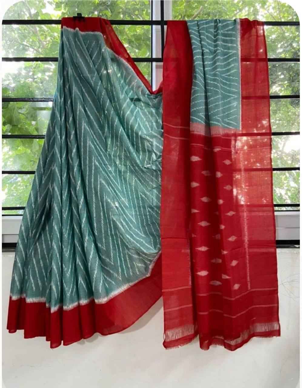 PLAIN LINEN DIGITAL PRINTED SAREE CODE MG217 AT WHOLESALE PRICE