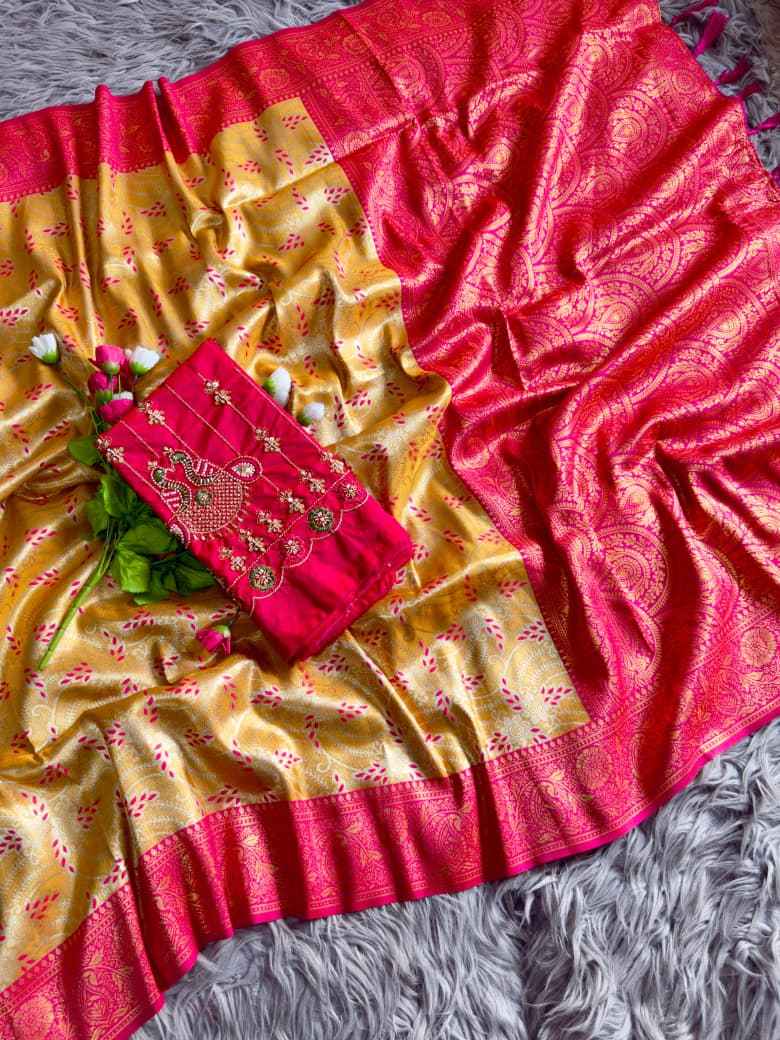 PREMIUM BANARASI TISSUE SILK ELEGANT ZARI WOVEN SAREE AT WHOLESALE PRICE