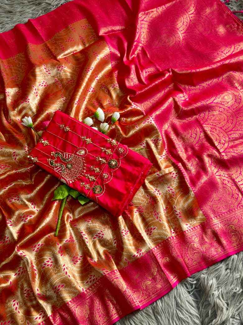 PREMIUM BANARASI TISSUE SILK ELEGANT ZARI WOVEN SAREE AT WHOLESALE PRICE