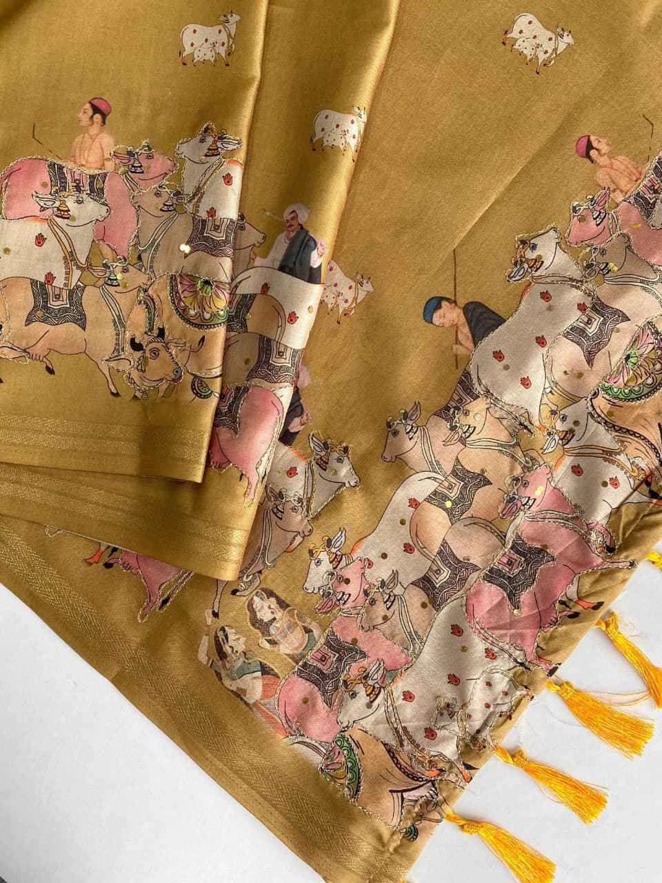 PREMIUM DOLA SILK PRINT WITH ZARI WEAVES SAREE AT WHOLESALE PRICE 