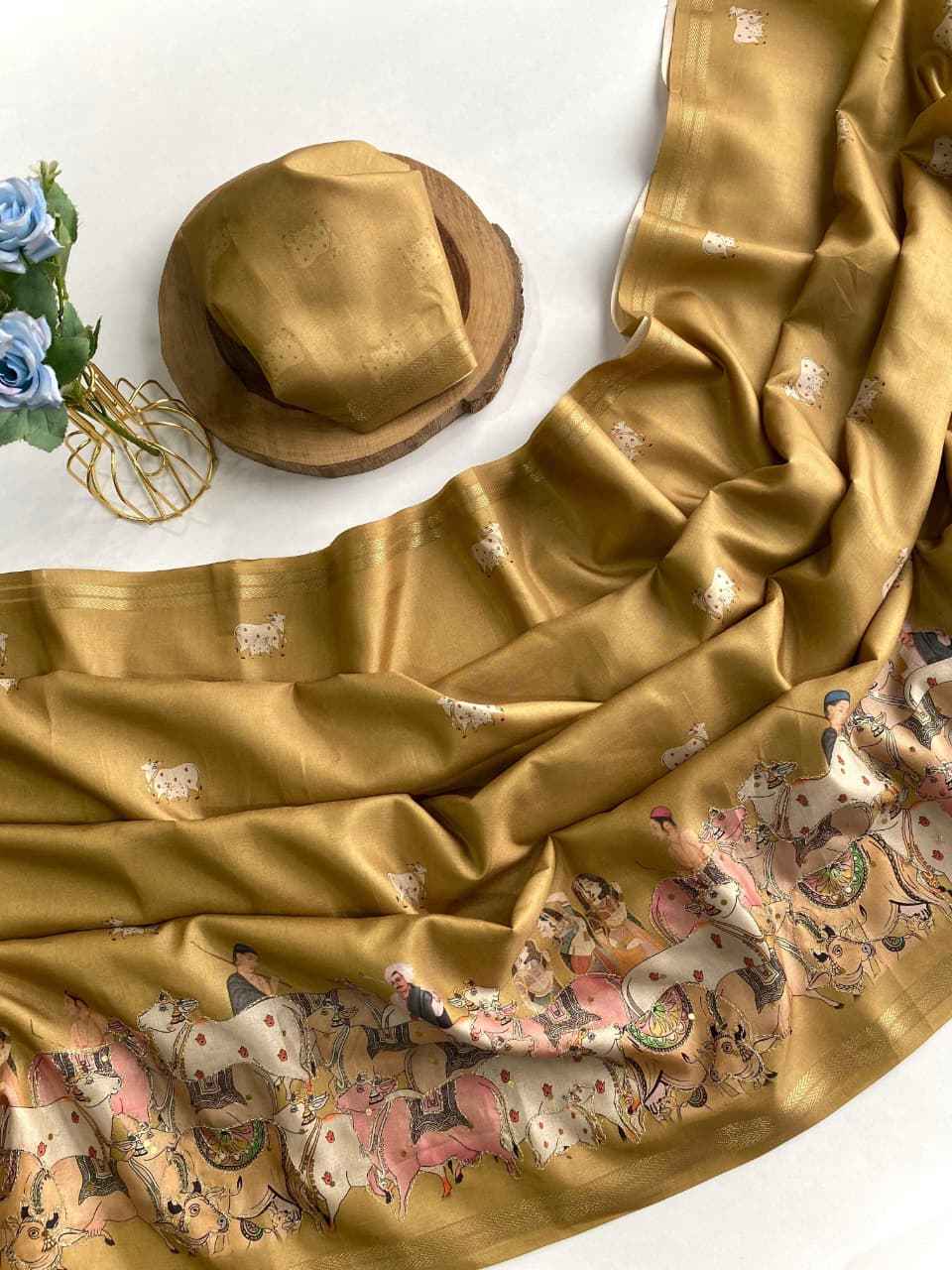 PREMIUM DOLA SILK PRINT WITH ZARI WEAVES SAREE AT WHOLESALE PRICE 