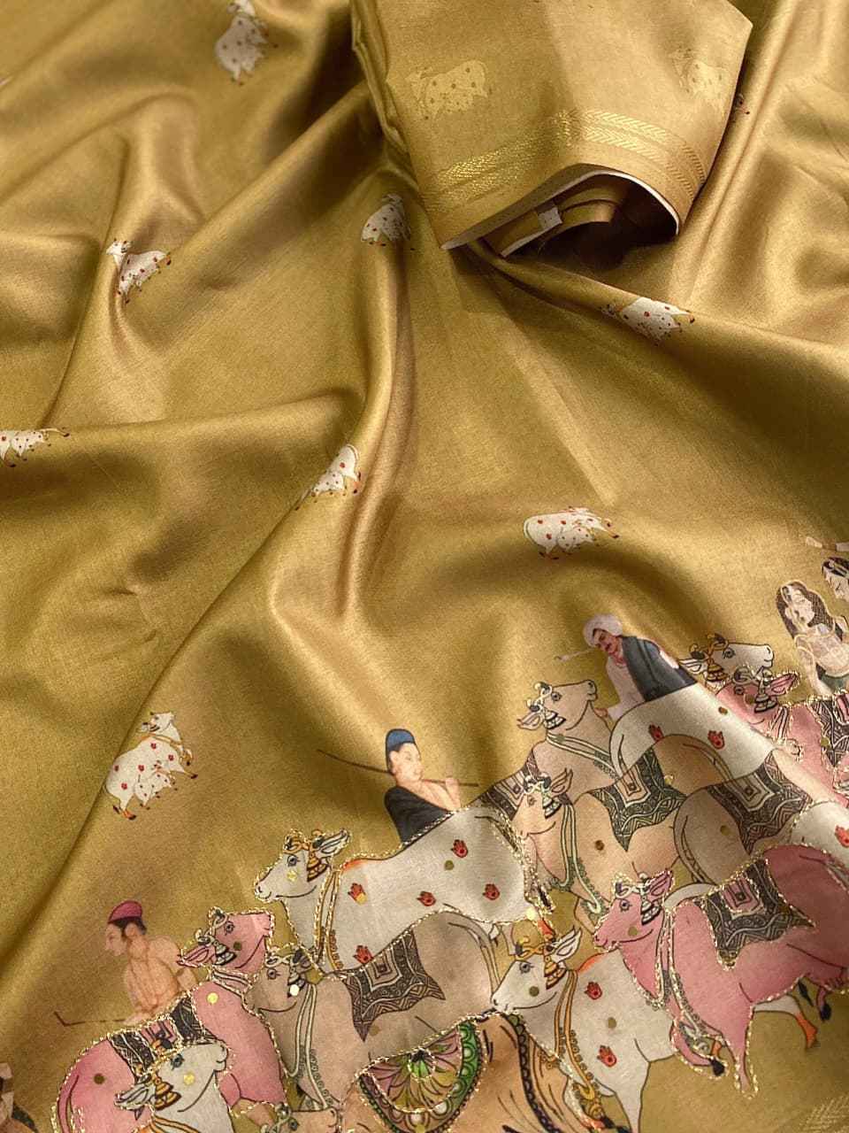 PREMIUM DOLA SILK PRINT WITH ZARI WEAVES SAREE AT WHOLESALE PRICE 