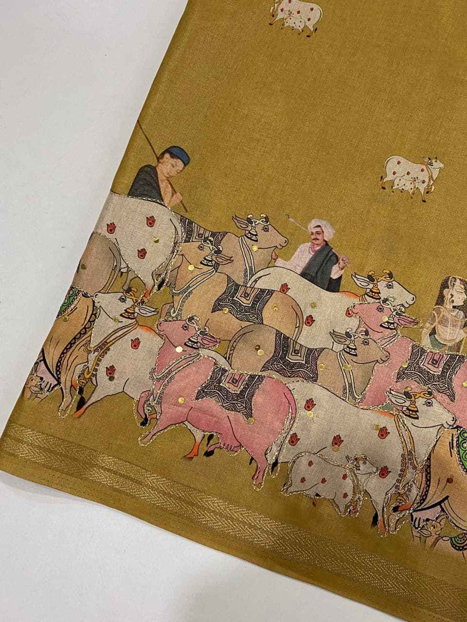 PREMIUM DOLA SILK PRINT WITH ZARI WEAVES SAREE AT WHOLESALE PRICE 