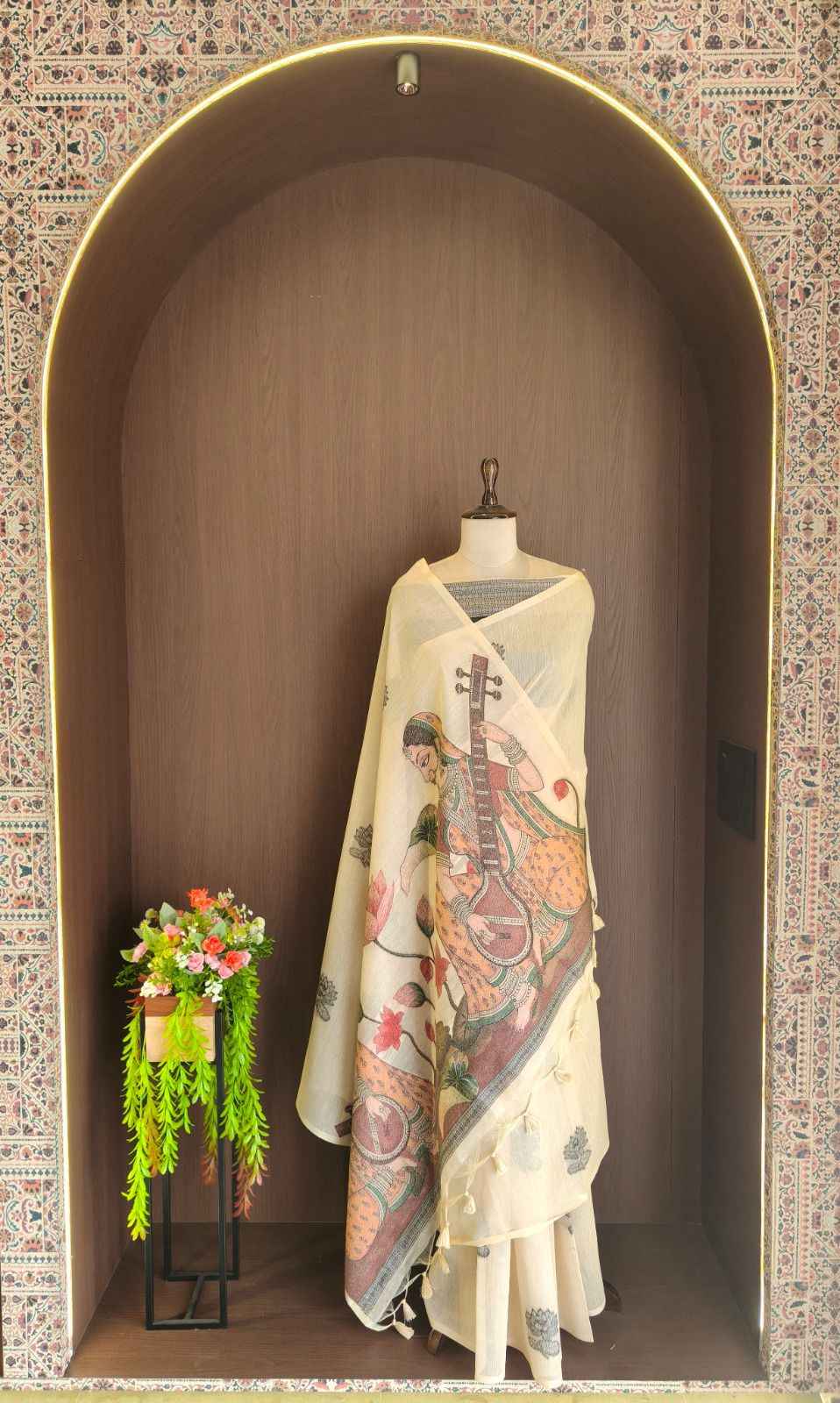 PREMIUM SOFT CHANDERI COTTON TRADITIONAL MITHILA PATTERN WEAVING SAREE  AT WHOLESALE PRICE