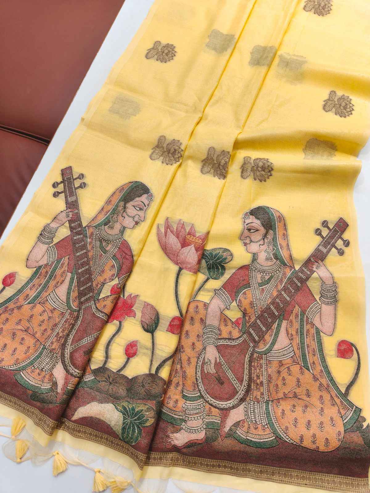 PREMIUM SOFT CHANDERI COTTON TRADITIONAL MITHILA PATTERN WEAVING SAREE  AT WHOLESALE PRICE