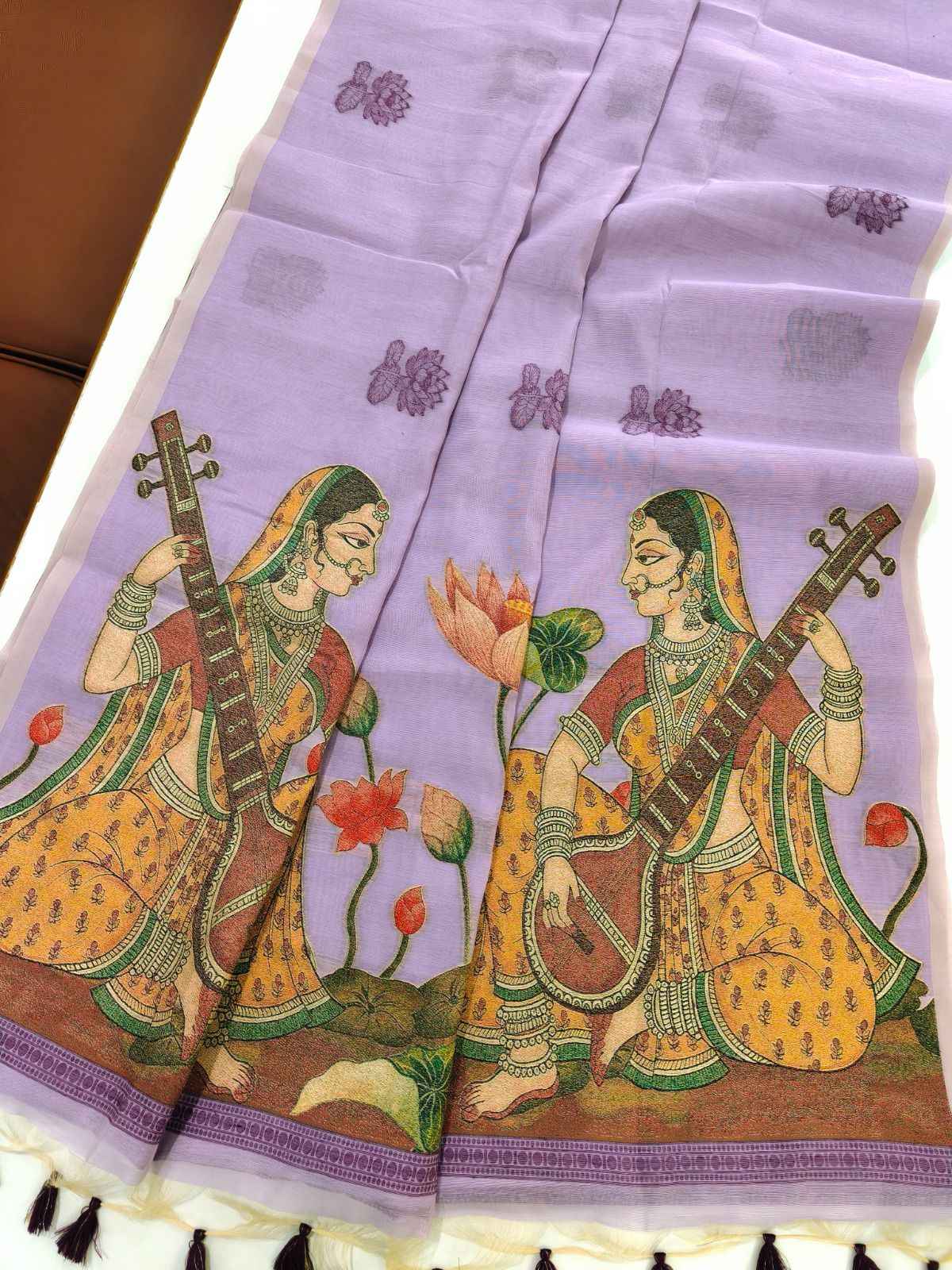 PREMIUM SOFT CHANDERI COTTON TRADITIONAL MITHILA PATTERN WEAVING SAREE  AT WHOLESALE PRICE