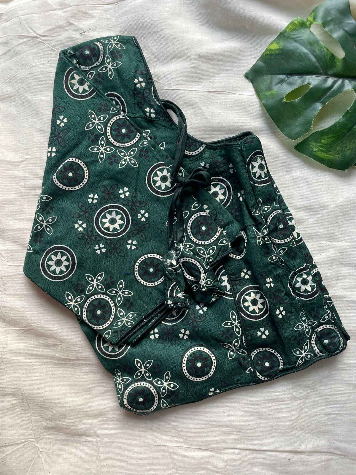 PURE AJRAKH HANDBLOCK COTTON BOARNECK BLOUSE AT WHOLESALE PRICE 