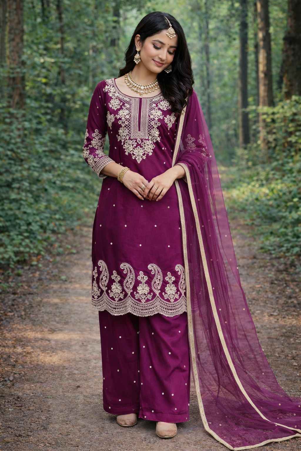  PURE GMY SILK EMBROIDERY CODING SEQUENCE WORK PAKISTANI STYLE READYMADE SUIT AT WHOLESALE PRICE