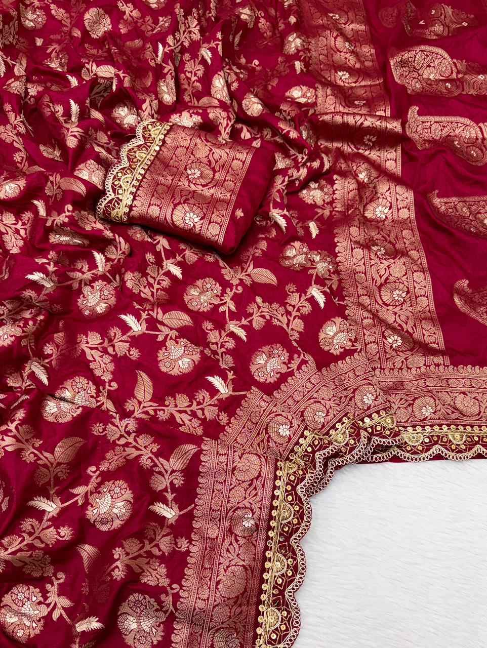 PURE KHADI DOLLA COTTAN MINAKARI WEAVING SAREE AT WHOLESALE PRICE