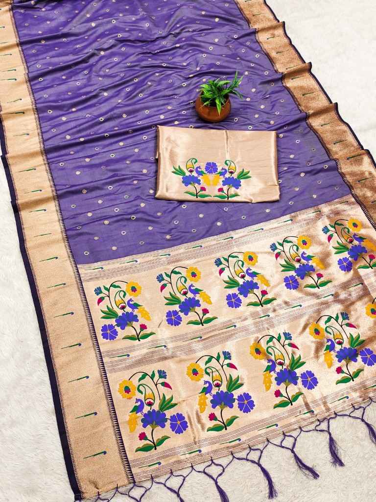 PURE SOFT BANARASI SILK ZARI WEAVING MUNIYA PAITHANI SAREE AT WHOLESALE PRICE