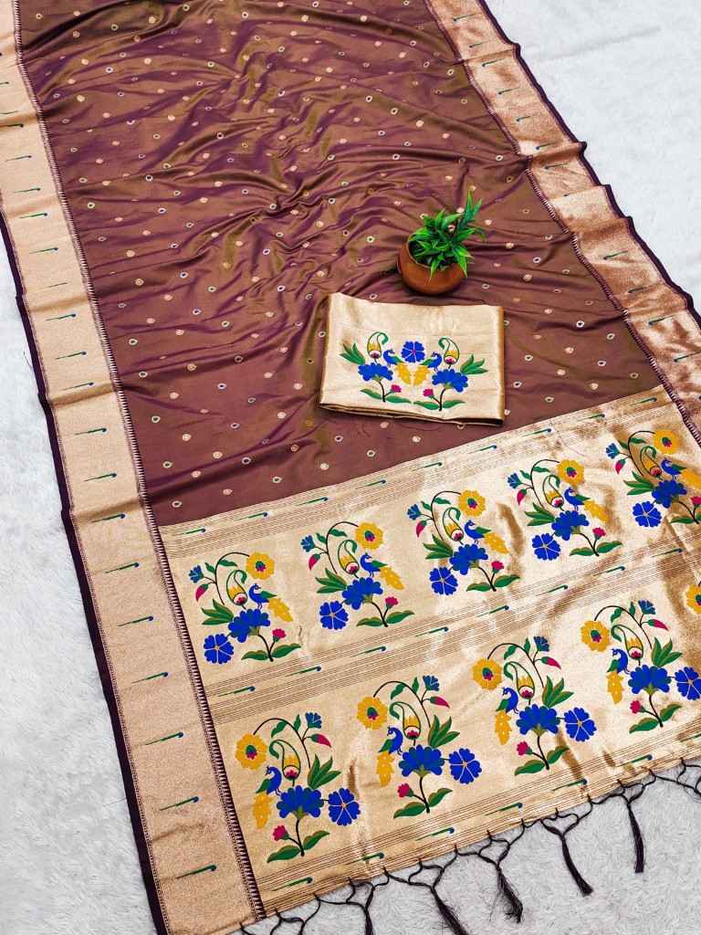 PURE SOFT BANARASI SILK ZARI WEAVING MUNIYA PAITHANI SAREE AT WHOLESALE PRICE