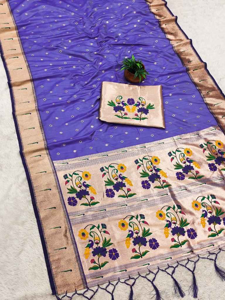 PURE SOFT BANARASI SILK ZARI WEAVING MUNIYA PAITHANI SAREE AT WHOLESALE PRICE