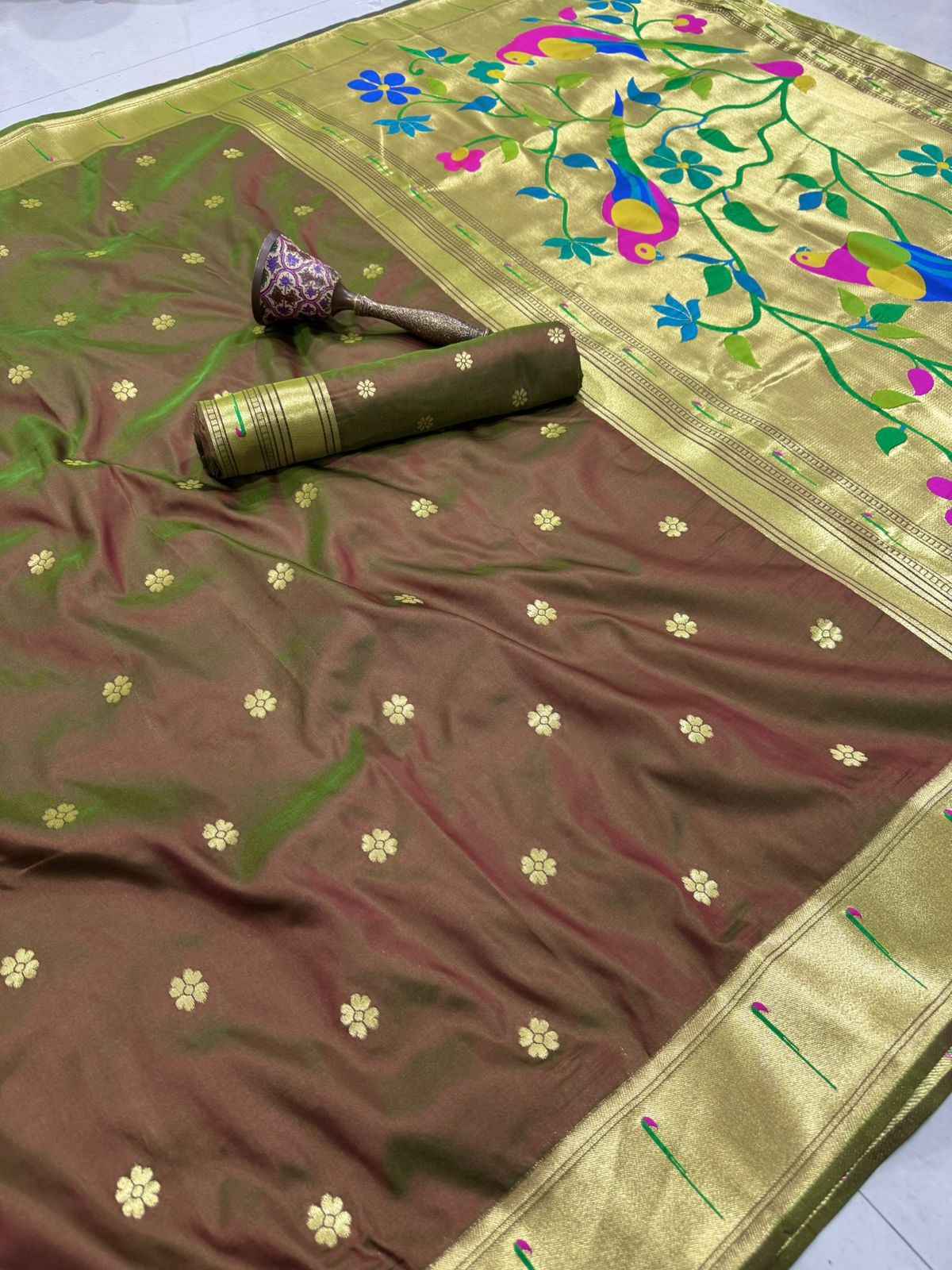 PURE SOFT KANCHIVRAM PETHANI SILK MUNIYA ZARI WEAVING SAREE AT WHOLESALE PRICE