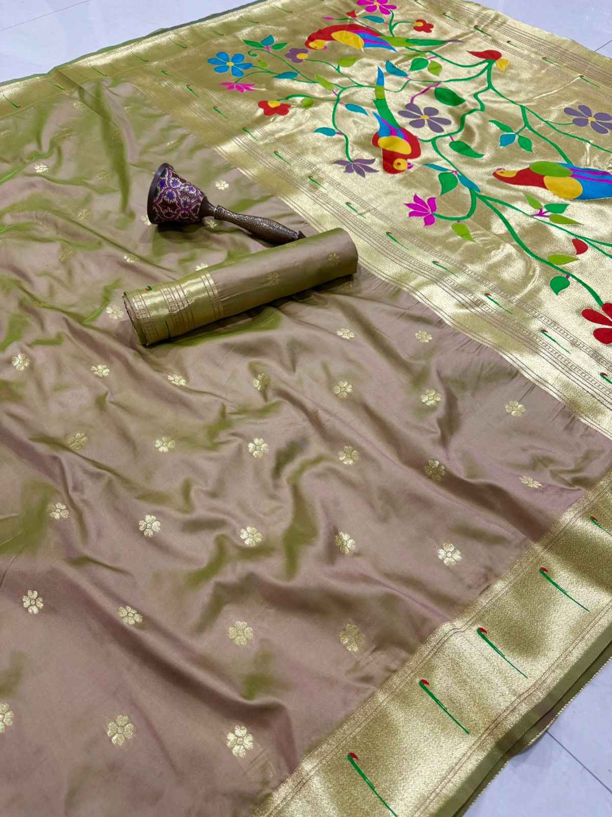 PURE SOFT KANCHIVRAM PETHANI SILK MUNIYA ZARI WEAVING SAREE AT WHOLESALE PRICE
