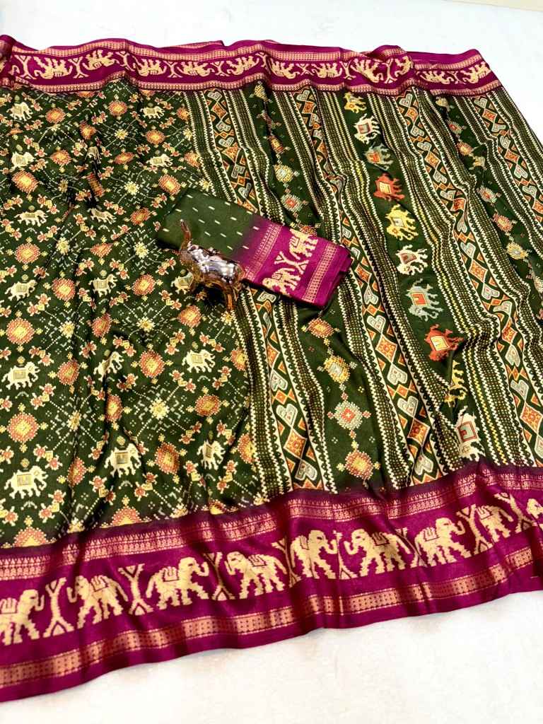 PURE SOFT TUSSER PATOLA PRINTED SAREE AT WHOLESALE PRICE