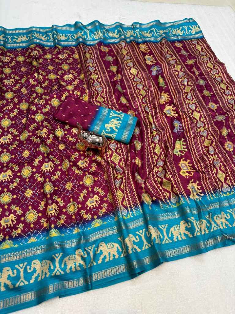 PURE SOFT TUSSER PATOLA PRINTED SAREE AT WHOLESALE PRICE