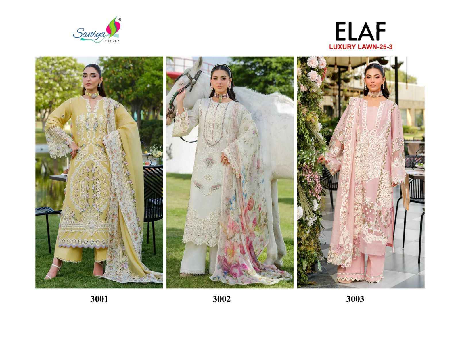 Elaf Luxury Lawn'25 Vol-2 ELH-3B OH MY ROSE