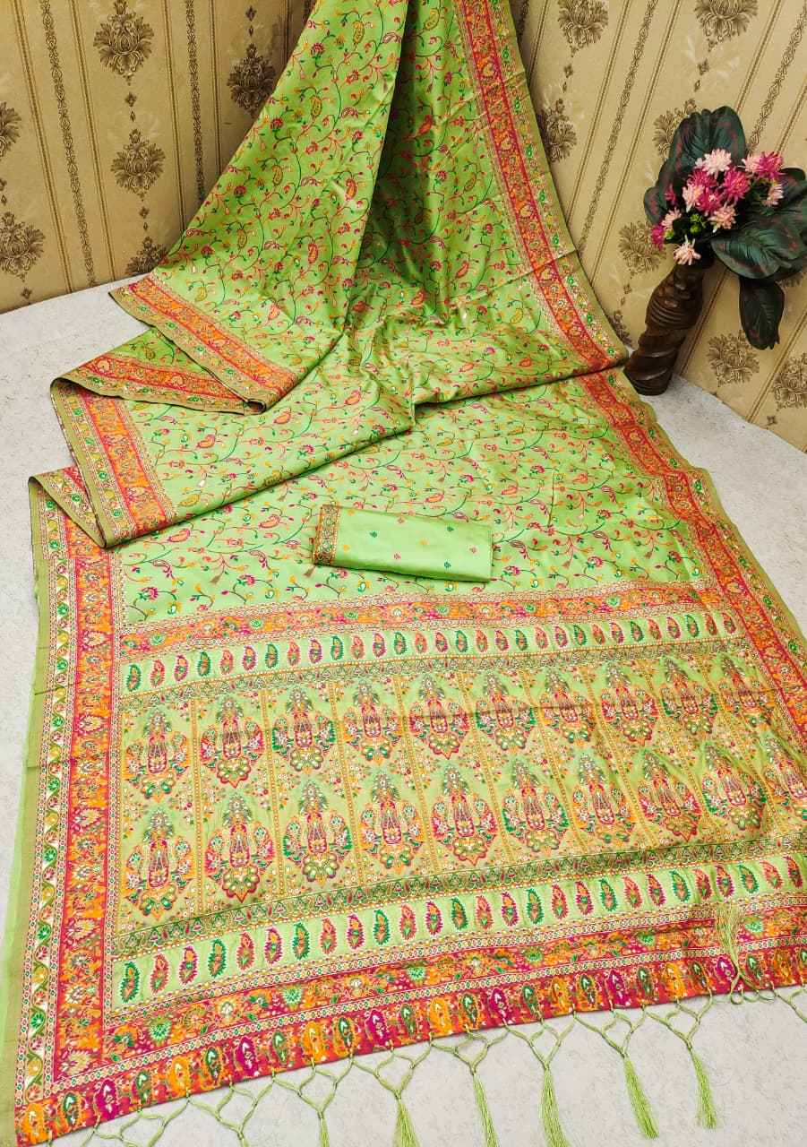 SOFT KASHMIRI PASHMINA SILK MEENA WEAVING SAREE AT WHOLESALE PRICE 