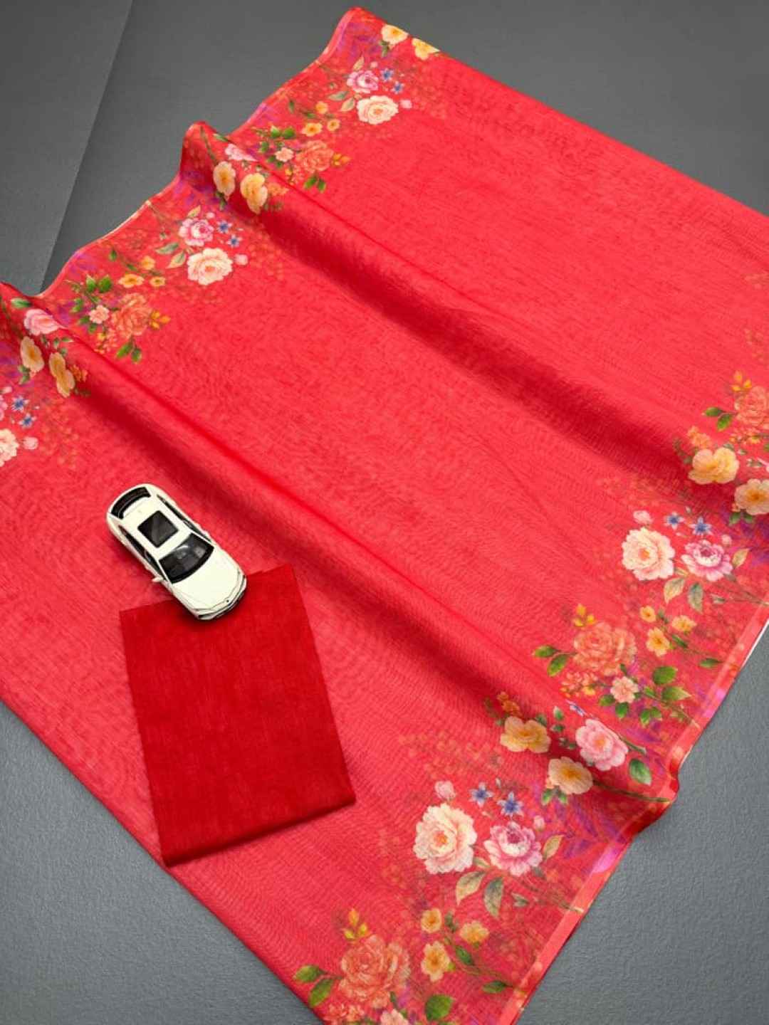 SOFT LINEN DIGITAL PRINT SAREE CODE MG635 AT WHOLESALE PRICE 