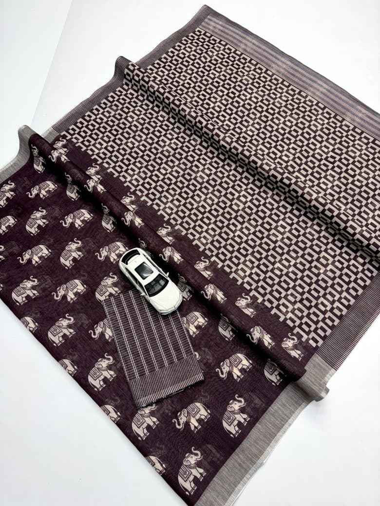 SOFT LINEN DIGITAL PRINTED SAREE CODEMG632 AT WHOLESALE PRICE