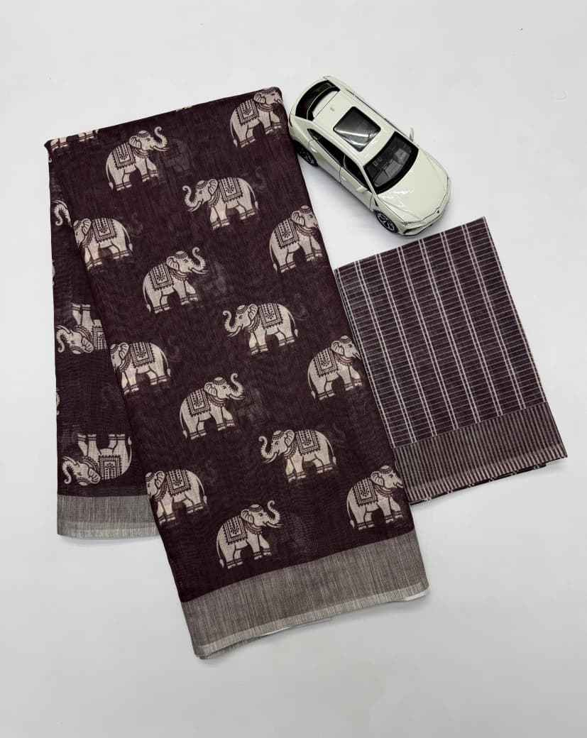 SOFT LINEN DIGITAL PRINTED SAREE CODEMG632 AT WHOLESALE PRICE