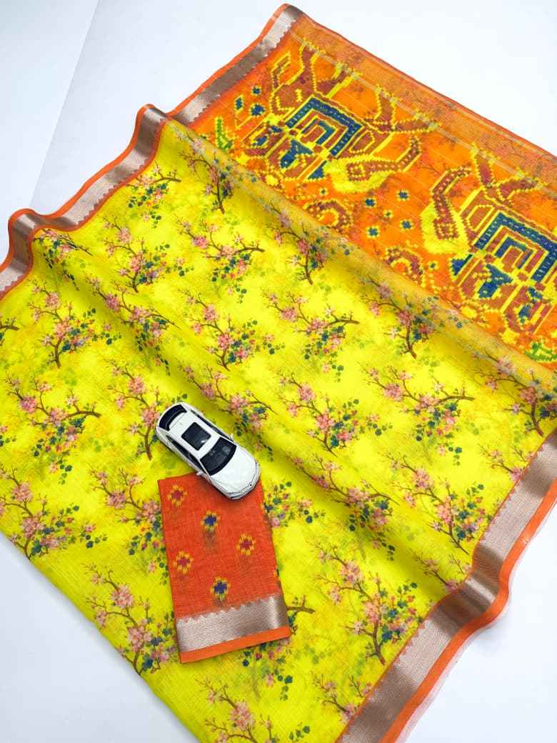 SOFT LINEN MANGALAGIRI DIGITAL PRINT SAREE AT WHOLESALE PRICE  