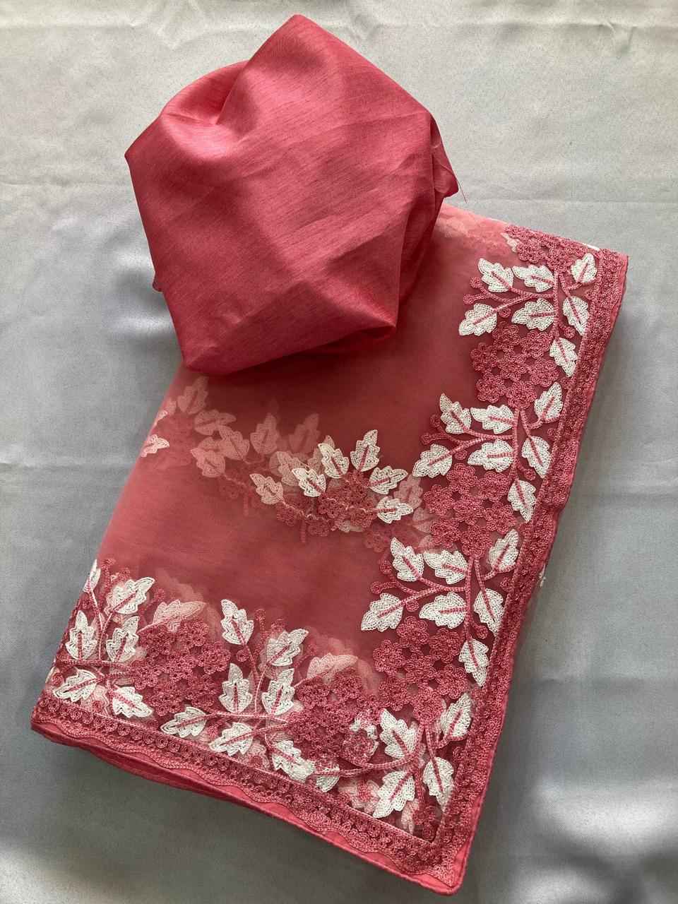 PREMIUM SOFT NET CHIKANKARI EMBROIDERY WORK SAREE AT WHOLESALE PRICE  