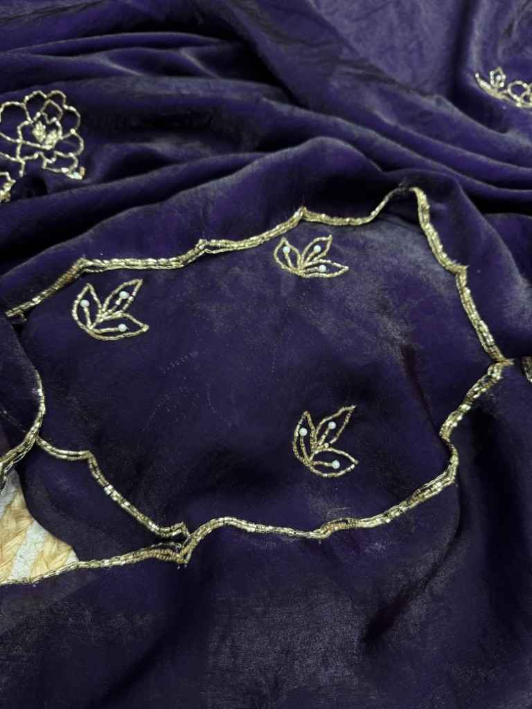 SOFT SPACE SILK KATDANA ANE PEARLS HANDWORK SAREE AT WHOLESALE PRICE